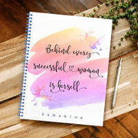 "Successful Woman" Pink Watercolor Typography Chic
