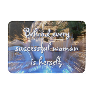 Successful Woman Quote Sparkly Gold Coach Photo Bath Mat