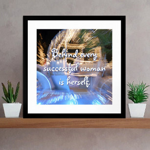"Successful Woman" Quote Sparkly Gold Coach Photo Poster