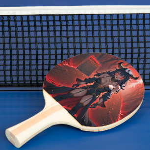 Succubus Contact at Crossroads: Anime Lilin Demon Ping Pong Paddle