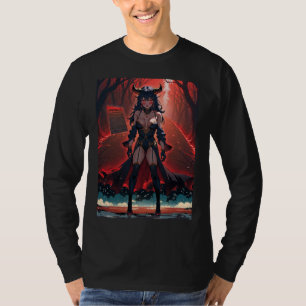 Succubus Contact at Crossroads: Anime Lilin Demon T-Shirt