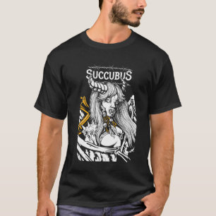 Succubus Modern Colourful Black Art T-Shirt