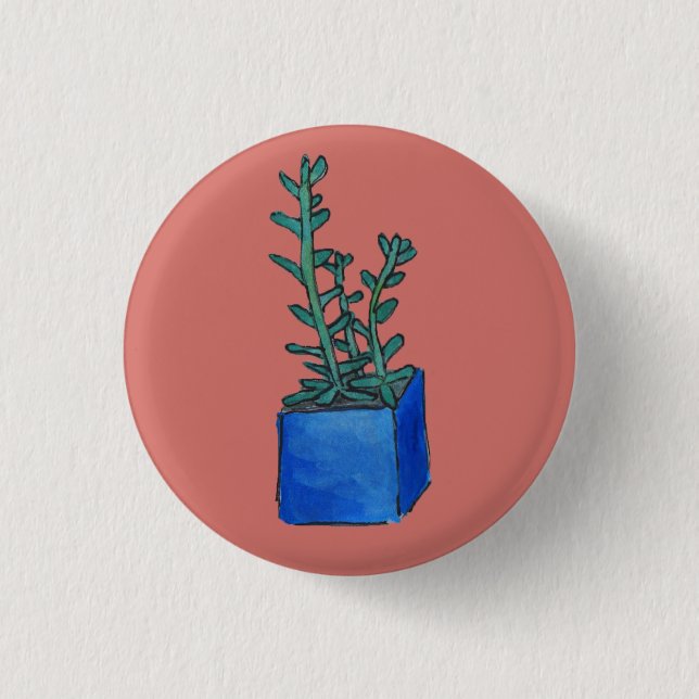 Succulent 3 Cm Round Badge (Front)