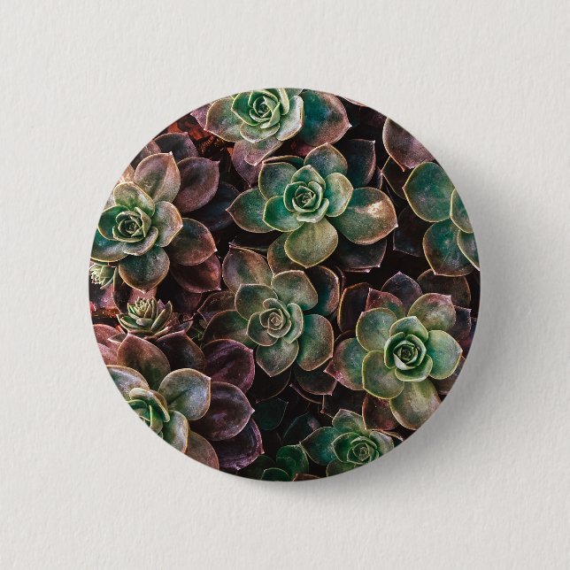 Succulent 6 Cm Round Badge (Front)