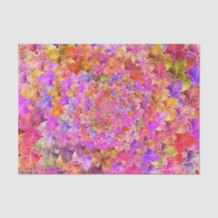 Succulent Abstract Art Floral Pink Yellow Colourfu Tissue Paper