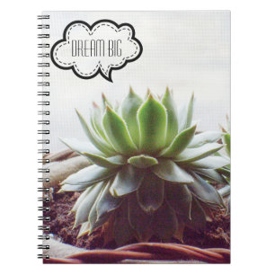Succulent Aeonium Dream Big Quote Notebook