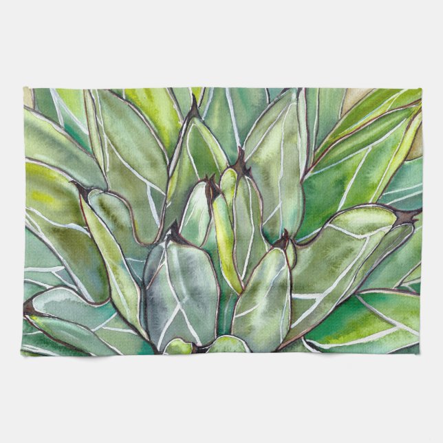 Succulent Agave Kitchen Towel (Horizontal)
