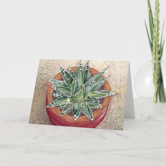 Succulent Agave victoriae-reginae Greeting Card (Front)