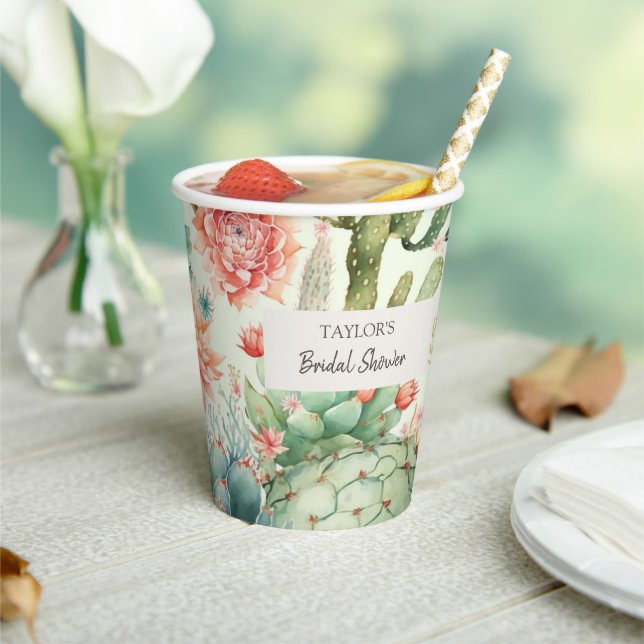 Succulent and Cactus Flowers Paper Cups (Insitu)