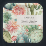 Succulent and Cactus Flowers Paper Plate<br><div class="desc">Succulent and Cactus Flowers Paper Plates - Presenting our delightful cactus flowers themed paper plates. Tailored for those who adore the Western allure. This paper plate design, adorned with cactus flowers and succulents enveloped in soft, pastel hues to set the perfect mood. With its chic and contemporary charm, this succulent...</div>