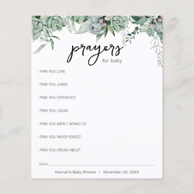 Succulent and Eucalyptus Greenery for Baby (Front)