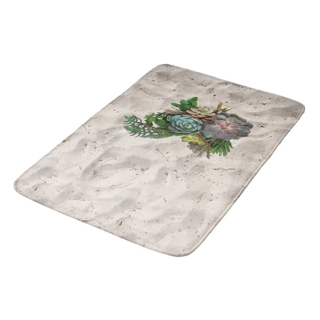 Succulent Art Bath Mat (Angled)