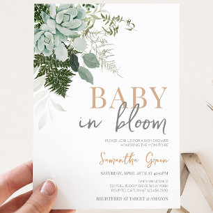 Succulent Baby Shower Invitation