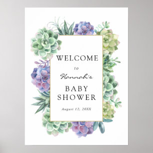 Succulent Baby Shower Welcome Sign