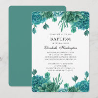 Succulent baptism. Watercolor mint cactus. Cacti