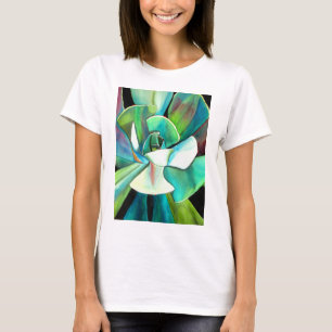 Succulent blue and green desert watercolour art T-Shirt