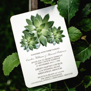 Succulent Botanical Wedding Invite