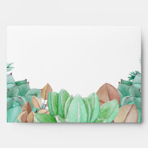 Succulent Bouquet Botanical Floral Wedding Envelope