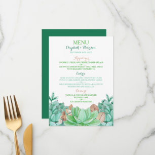 Succulent Bouquet Botanical Floral Wedding Menu