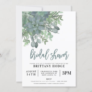 Succulent Bouquet Bridal Shower Invitation