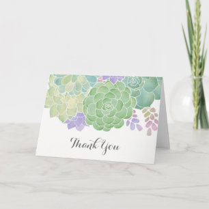 Succulent Bouquet Elegant Thank You Card