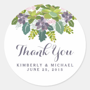 Succulent Bouquet II Floral Wedding Custom Sticker