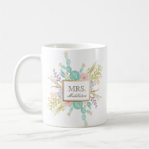Succulent Bouquet Watercolor Custom Mug