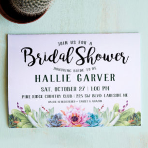 Succulent Bridal Shower Invitation