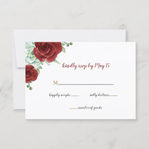 succulent burgundy gold floral wedding rsvp