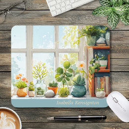 Succulent Cactus  Botanical Houseplants Desk Mat Mouse Pad
