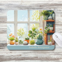 Succulent Cactus Botanical Houseplants Desk Mat