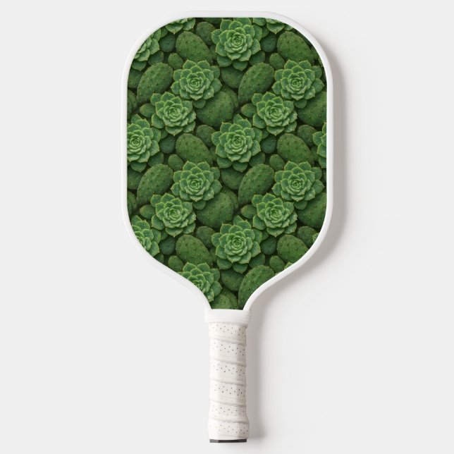 Succulent & Cactus Botanical Pattern Pickleball Pa Paddle (Front)