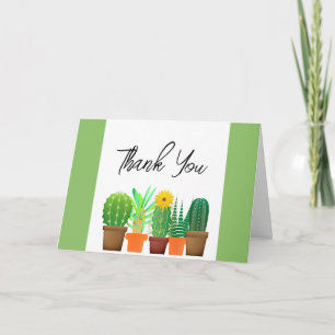 Succulent Cactus Flower Thank You Card