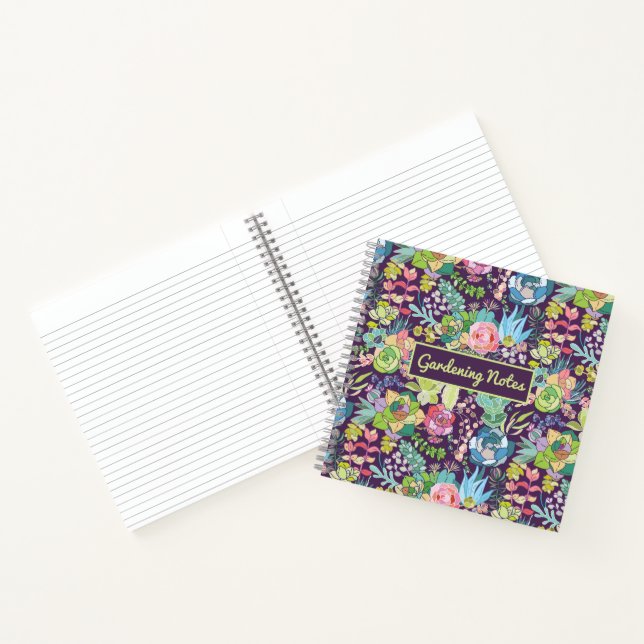 Succulent Cactus Gardening Spiral Notebook (Inside)