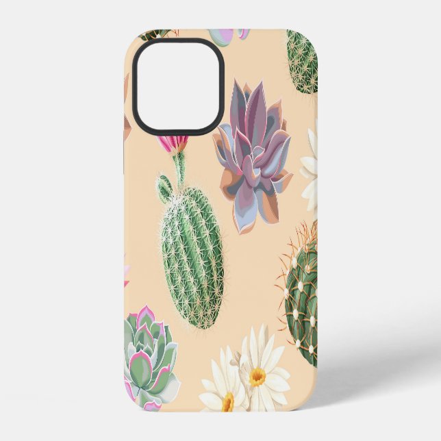 Succulent Cactus: High Detail Pattern iPhone Case (Back)