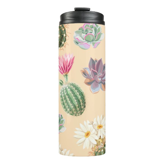 Succulent Cactus: High Detail Pattern Thermal Tumbler (Front)