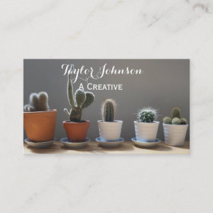 succulent cactus modern artsy grunge business card