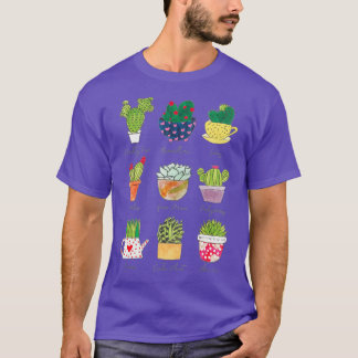 Succulent Cactus  Plant Lover Gardener Pothead Bir T-Shirt