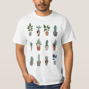 Succulent Cactus Plant Lover Leaf  T-Shirt