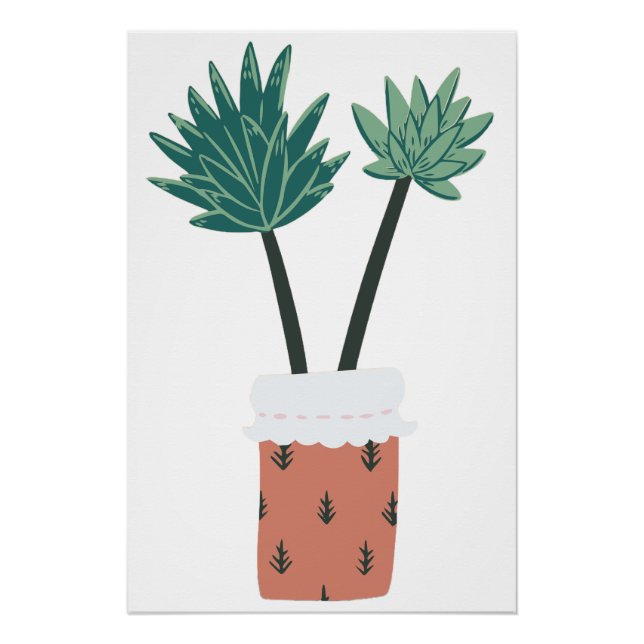 Succulent Cactus Pot Poster (Front)