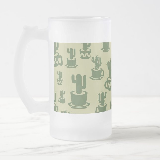Succulent cactus silhouette in cups and pots (Left)
