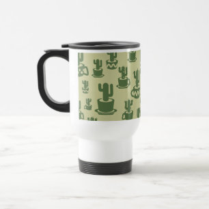 Succulent cactus silhouette in cups and pots