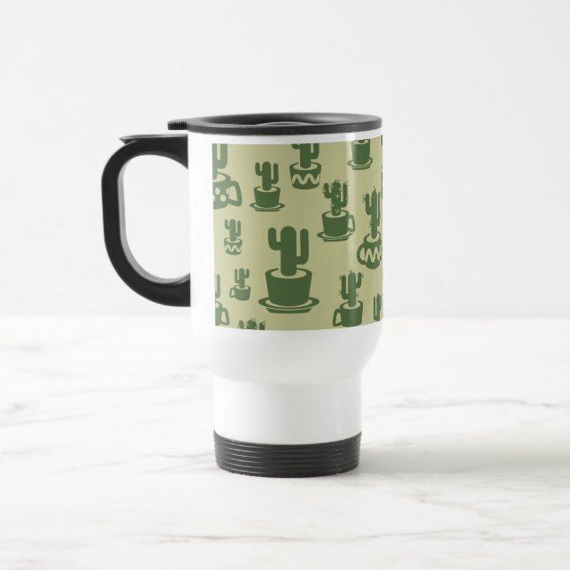 Succulent cactus silhouette in cups and pots  (Left)