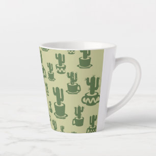Succulent cactus silhouette in cups and pots