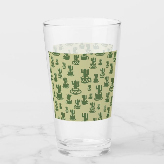 Succulent cactus silhouette in cups and pots  (Front)