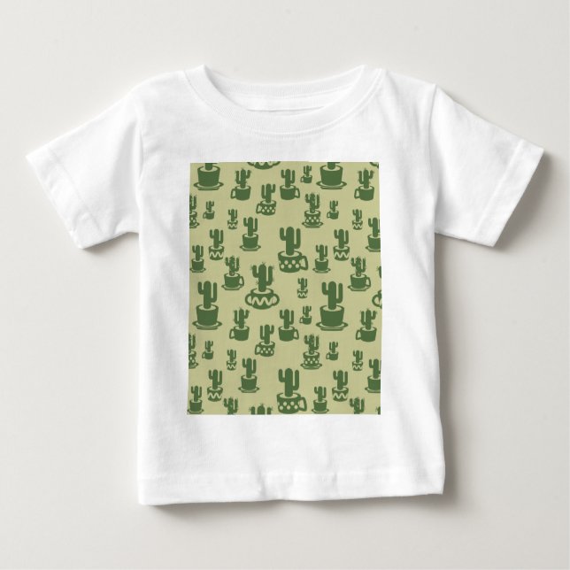 Succulent cactus silhouette in cups and pots  baby T-Shirt (Front)