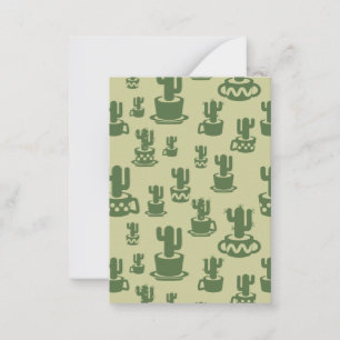 Succulent cactus silhouette in cups and pots  card