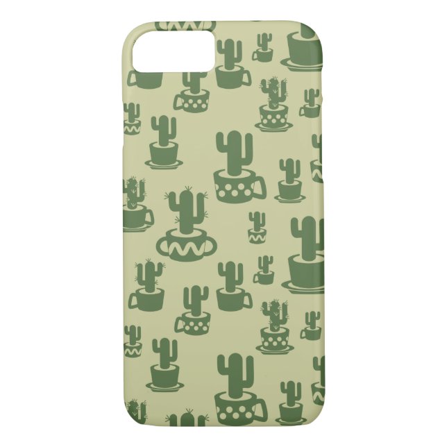 Succulent cactus silhouette in cups and pots   Case-Mate iPhone case (Back)