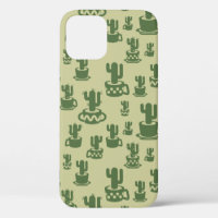 Succulent cactus silhouette in cups and pots