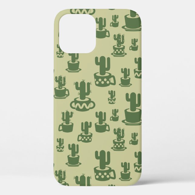 Succulent cactus silhouette in cups and pots Case-Mate iPhone case (Back)